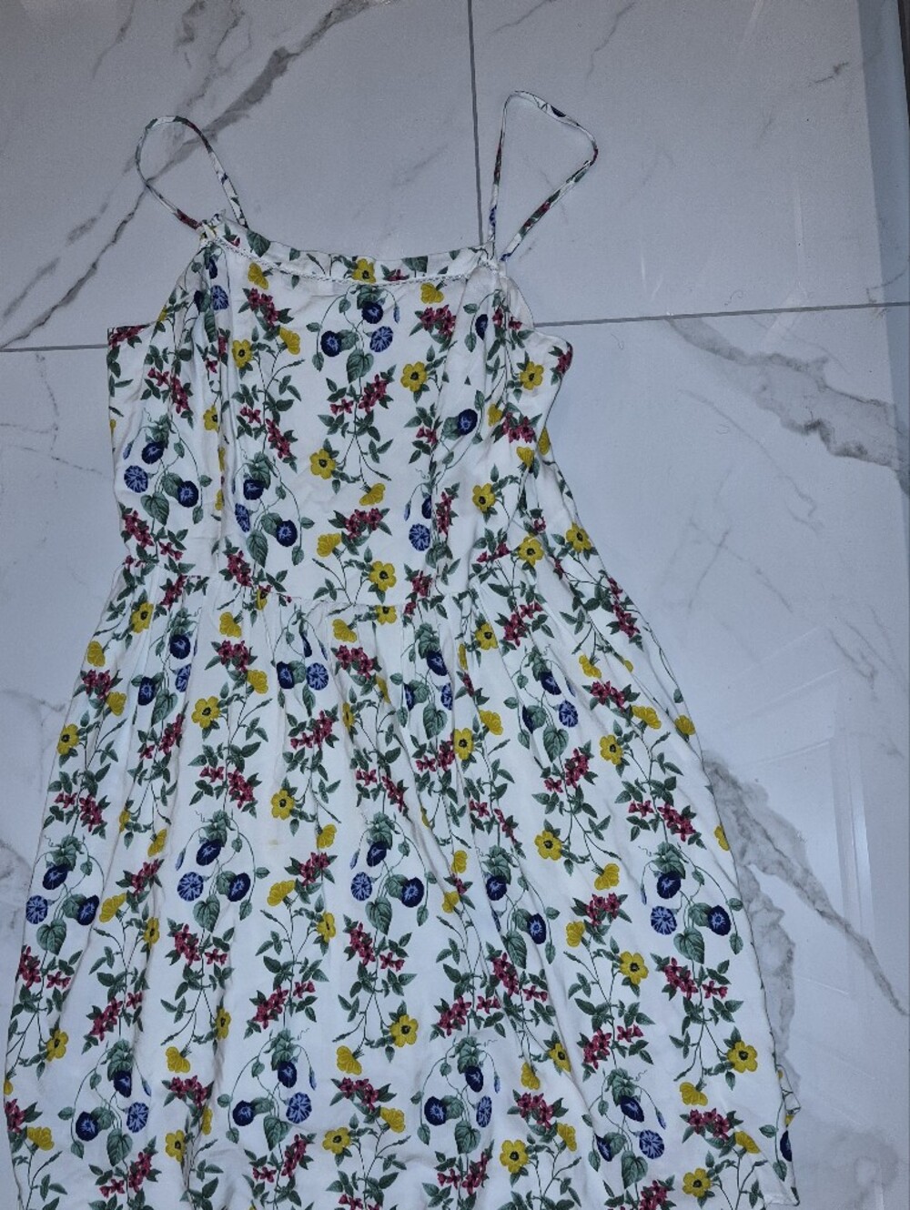 Old Navy White Floral Maxi Spaghetti Straps